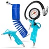 Poppstar Compressed Air Accessory Set: Tire Inflator (0-16 bar, Hose: