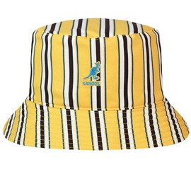 Kangol Double Pattern Bucket Reversible Hat Cotton Hat Summer Hat Sun Hat Fishing Hat, yellow