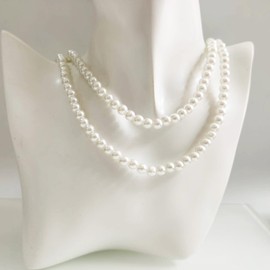 Pearl Necklace for Women Pearl Choker Necklace Layered Pearl Necklace Pearl Beaded Necklace Bridal Wedding Jewelry Birthday Christmas Gifts for Women (6mm)