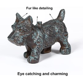 Cast Iron Door Stopper with Handle, 4.88 Lbs Heavy Duty Metal Dog Door Stop, Distressed Blue…