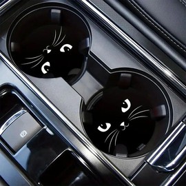 Car Coasters, Cartoon Cat Pattern Waterproof Car Cup Mat, Car Interior Decoration Accessories