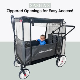SASHA'S Rain Cover for All Radio Flyer Stroller Wagon Models – Clear, Maximum Coverage, (Stroller Wagon Not Included)