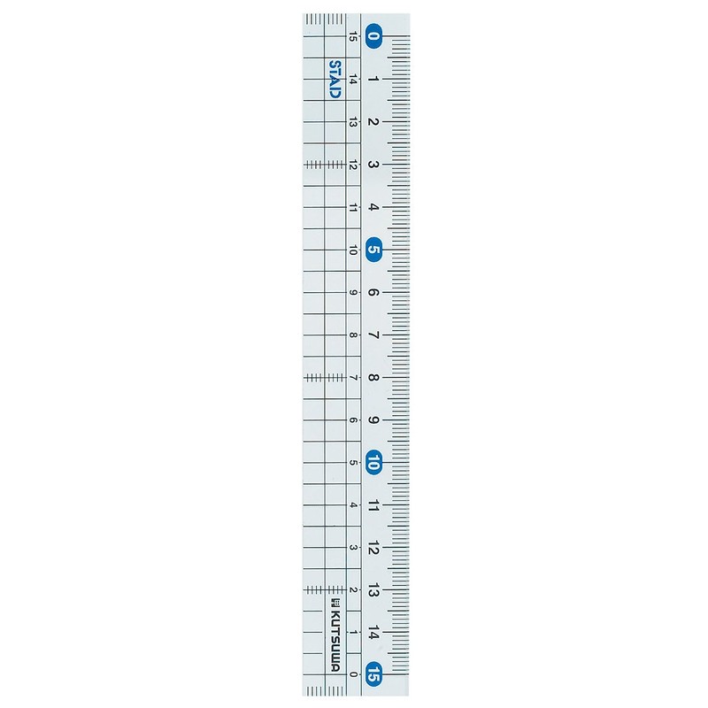 Kutsuwa STAD HS151 Methacrylic Straight Ruler, 5.9 inches (15 cm)