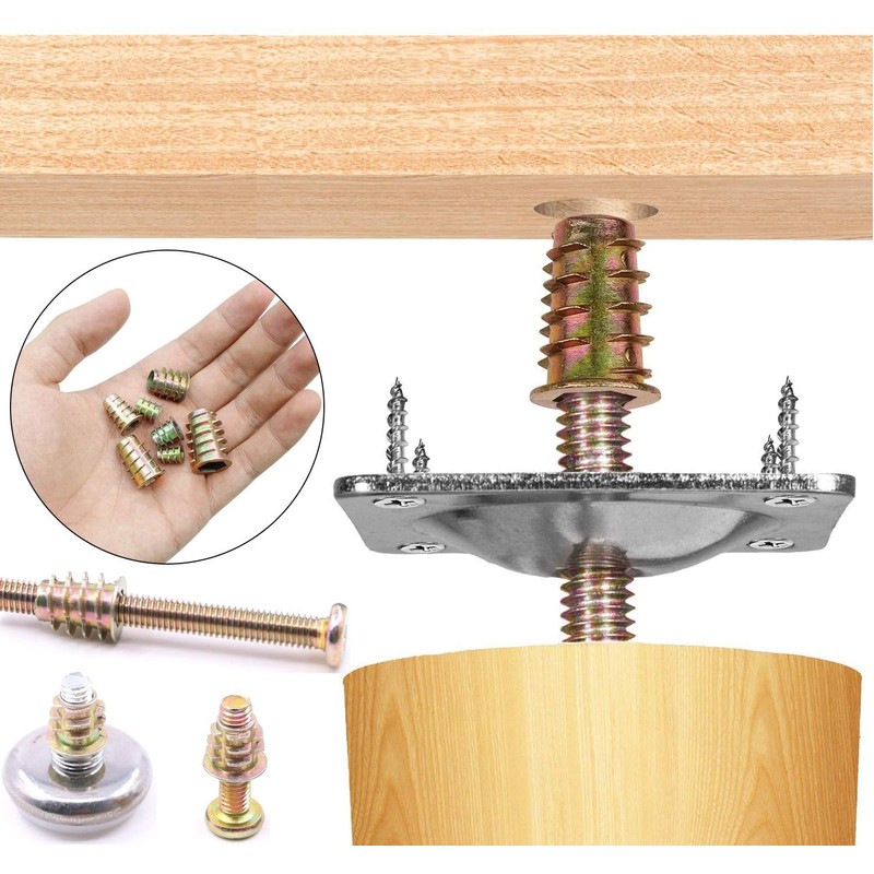 WJMY Screw Nut Threaded Inserts Wood Screw Thread 135 Pieces