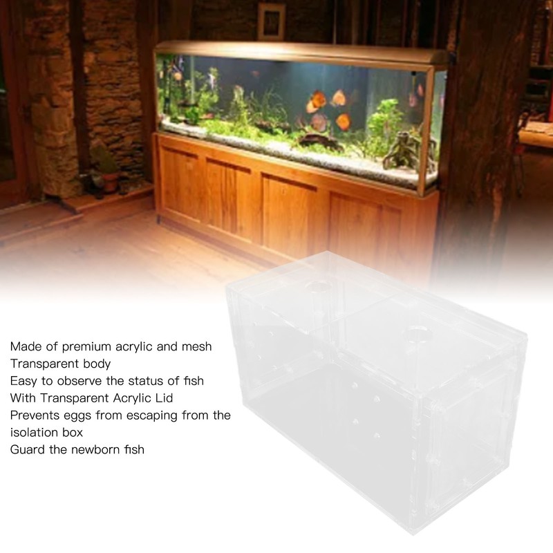 Fish Breeding Isolation Box Transparent Mesh Side Fish Tank Incubator