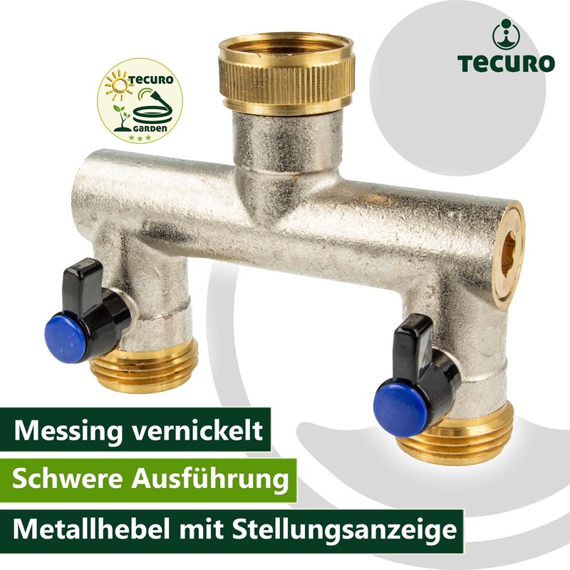 tecuro 2-way distributor piece, 1 inch (DN20), individually lockable by