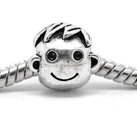 Sexy Sparkles Happy Bead Charm Spacer Stopper – Compatible with European Snake Chain Bracelets, Fits European and More