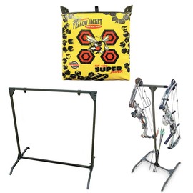 Morrell Yellow Jacket Field Point Archery Bag Target with HME Products Practice Bowhunting Range Practice Shooting Stand and Arrow Storage Hanger Rack