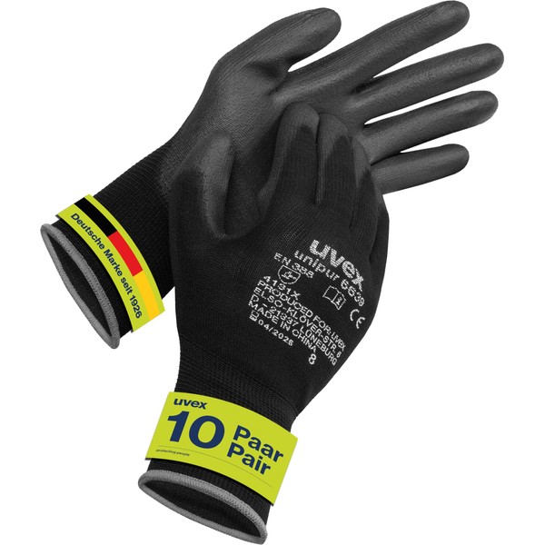 Uvex Unipur 6639 Work Gloves - 10 Pairs of Gloves