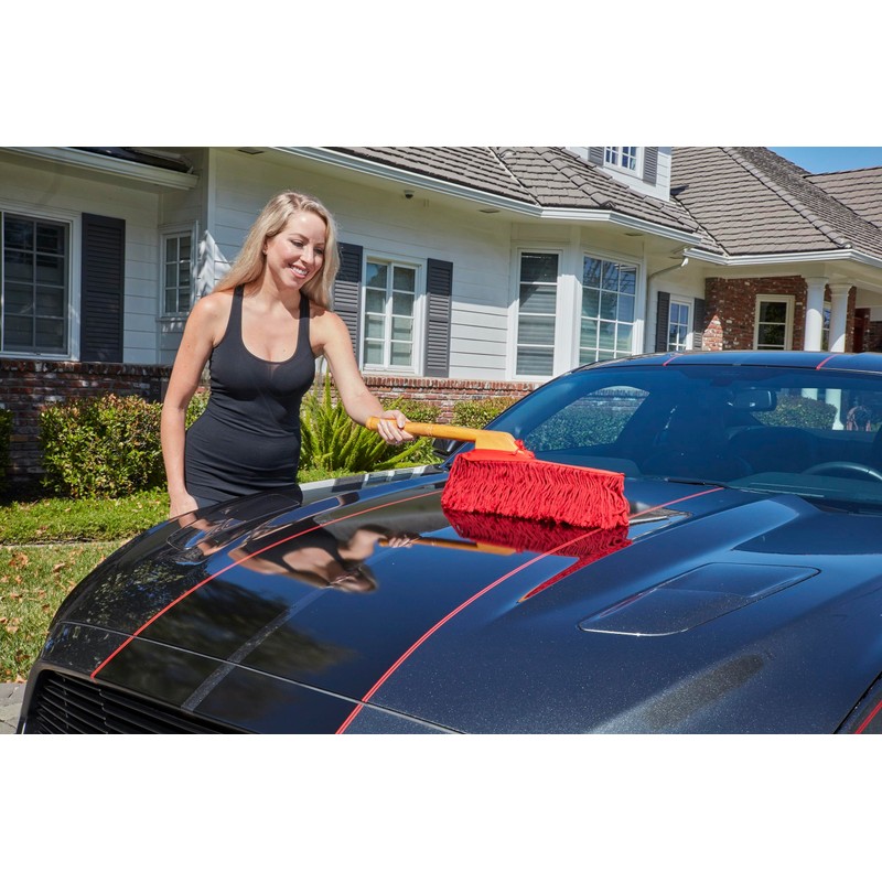 California Car Duster 62442 Standard Car Duster with Wooden Handle,Red