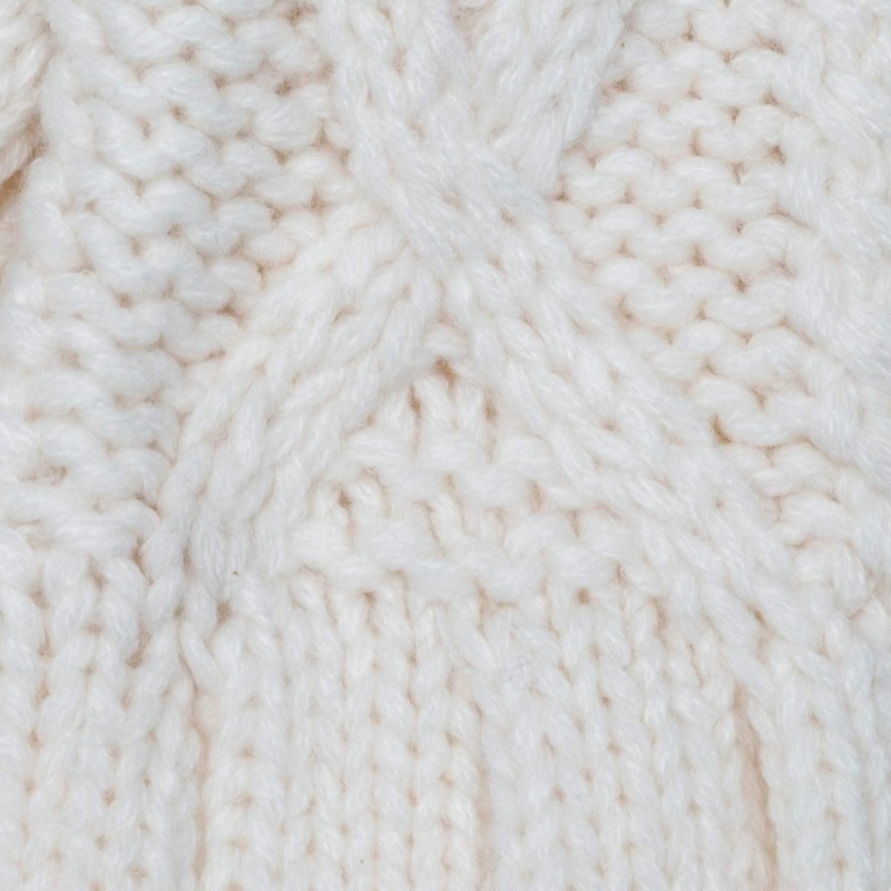 Aran Traditions Womens Ladies Winter Cable Knitted Cream White Fingerless