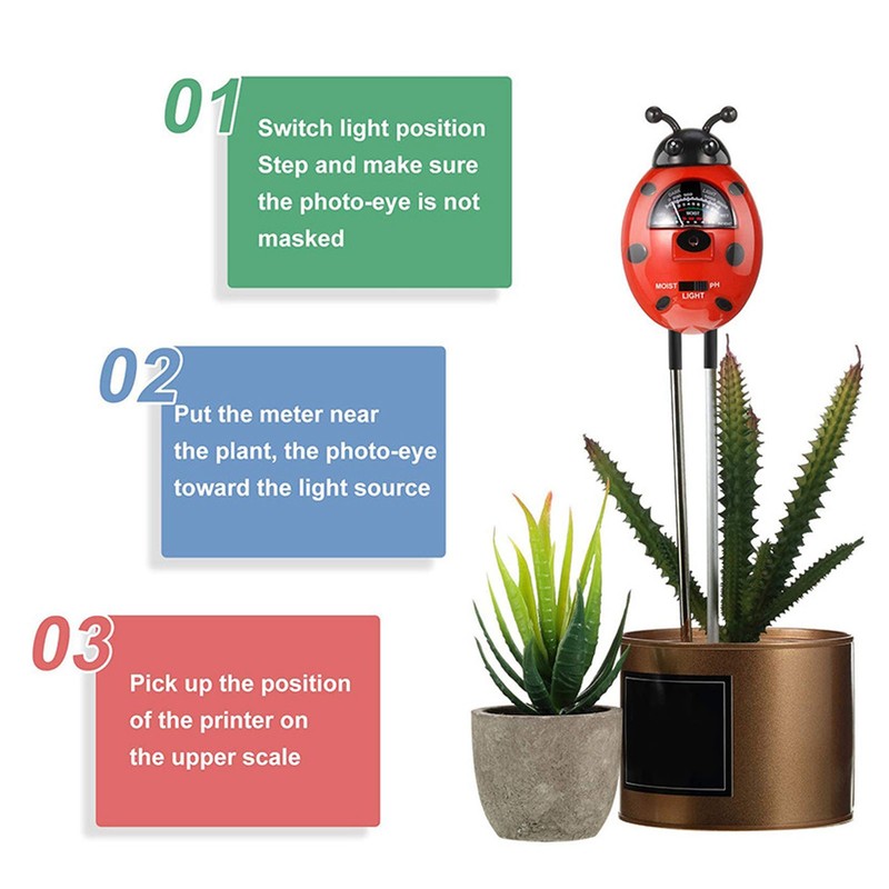 Moisture Meter 3 Calibration Tables Ladybug Shape Simple Operation Multifunction