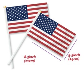 10 PCS United States Handheld Small Flag, Americans Hand held Mini Decor Decoration Banner