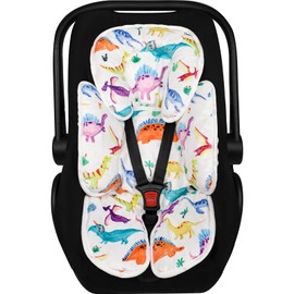 SWESEN Baby Car Seat Head & Body Support, Infant Carseat Insert, Newborn Headrest Cushion for Strollers, Bouncers, Swing, Dinosaur