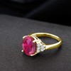Gem Stone King 18K Yellow Gold Plated Silver Red Created