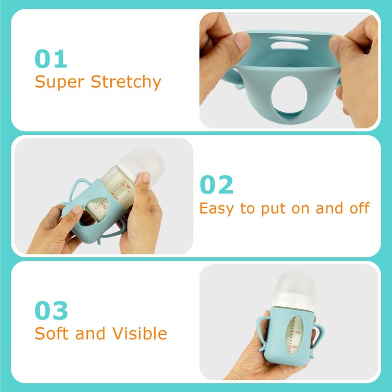 Silicone Sleeves for Pigeon Baby Bottles 5.4oz,Anti Breakage Glass Baby