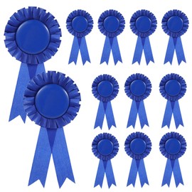 12 PCS Blank Award Ribbon Blue Ribbon Award Medals, Winner Victory Recognition, Rosette Medal 1st Place Ribbons, Winner Victory Ribbons for Competition Sport Event Contests