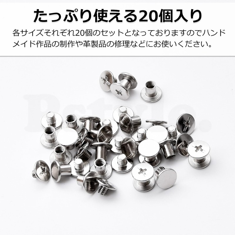 Pstyle. PST-102 Chicago Screw Combination Leather Craft Screws, Set of