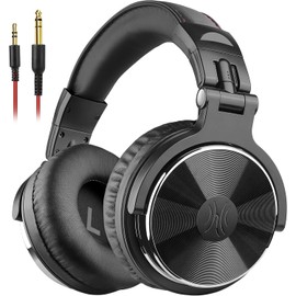 OneOdio Wired Headphones DJ Piano Guitar with Microphone Hi-Res Audio Extra Bass Lightweight Comfort Foldable Headphones with Share Port 2 Cable - Headset for PC Studio Monitor AMP Pro-10