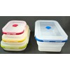 Aura Global Rectangular Collapsible Silicone Food Storage Containers with Snap-Down