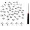 Notoke Pack of 100 Square Metal Rivets for Leather, Pyramid