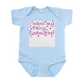 CafePress I Want My Fairy Godmother Infant Creeper Cute Infant Bodysuit Baby Romper Sky Blue