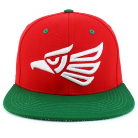 Trendy Apparel Shop Hecho En Mexico Eagle 3D Gorra bordada Snapback, Rojo Verde, Talla única