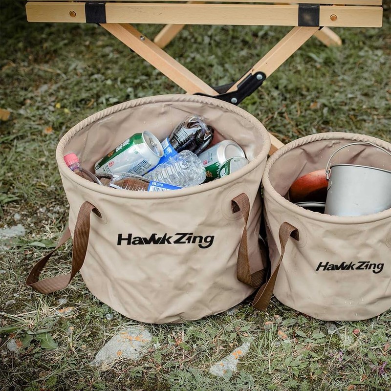 Hawk Zing Folding Bucket for Camping, 2.3 gal (10 L),