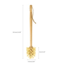 GREENTH PRO Nature Bamboo Bottle Brush with Sisal Bristle - Long Handle Hanging Design Cleaning Brush for Water Bottles Baby Bottles Sports Bottles Glasses Water Glasses Wine Glasses