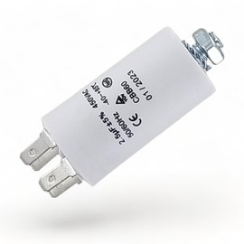 DL-pro Capacitor Motor Capacitor 2.50 µF 450 V Diameter 30 x 57 mm Universal with 6.3 mm AMP Plugs and Mounting Screw M8 CBB60 Starting Capacitor Motor Start Capacitor for Electric Home Appliances