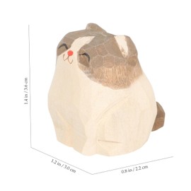 Mipcase Wooden Cat Figurine Decor Kitten Ornament for Home and Office Unique Cat Statue Family and Friends Rustic Design