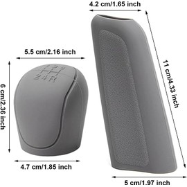 Cubierta de Silicona para Palanca de Cambios de Coche Funda de Freno de Mano Cubierta de Perilla de Cambio Automático, Cubierta Protectora de Freno de Mano Funda para Palanca de Cambios (Gris)