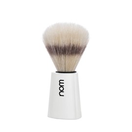 nom Carl Natural Bristle Shaving Brush (Handle: White)