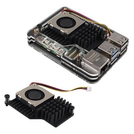 ZDE 5 Layers Acrylic Case with Active Cooler Fan for Raspberry Pi 5 4GB/8GB
