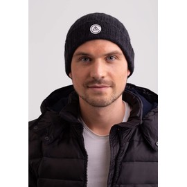 100% Cashmere Hat/Knitted Hat with 3 mm x 3 Rib for Men and Women (One Size) - Einheitsgröße charcoal