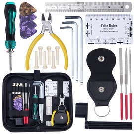 LEKATO 11Pcs Guitar Tool Kit, Guitar Repair Kit, Guitar Maintenance Kit, Guitar String Winder, Hex Wrenches, String Clipper for Acoustic Guitar Electric Guitar Ukulele Bass Banjo