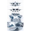 Sukhoi Su-57 1/100 Diecast Aircraft Model Geometric Split Snow Camouflage