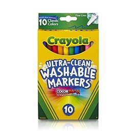 Crayola Ultra-Clean Fine Line Markers -Classic Colors 10/Pkg