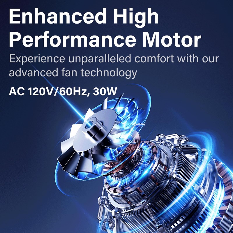JRD 13'' Tower Fan with 80° Oscillating, 3 Speeds, 23ft/s