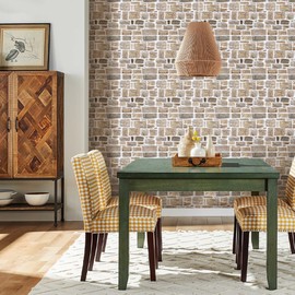 COMSTICKC 3D Faux Stone Wall Panel, Peel and Stick Stone Tiles, 10 Pcs of 12"X12" Ultra-Light Thin PVC Stone Rock Adhesive Fake Stone Paneling Brown Stone Backsplash Interior Wall Decor