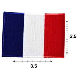 France Flag Embroidered Patches (Set of 2) – 3.5” x 2.5” Iron-On/Sew-On Patches for Jackets, Hats, Backpacks, and Uniforms by Mr. Patches