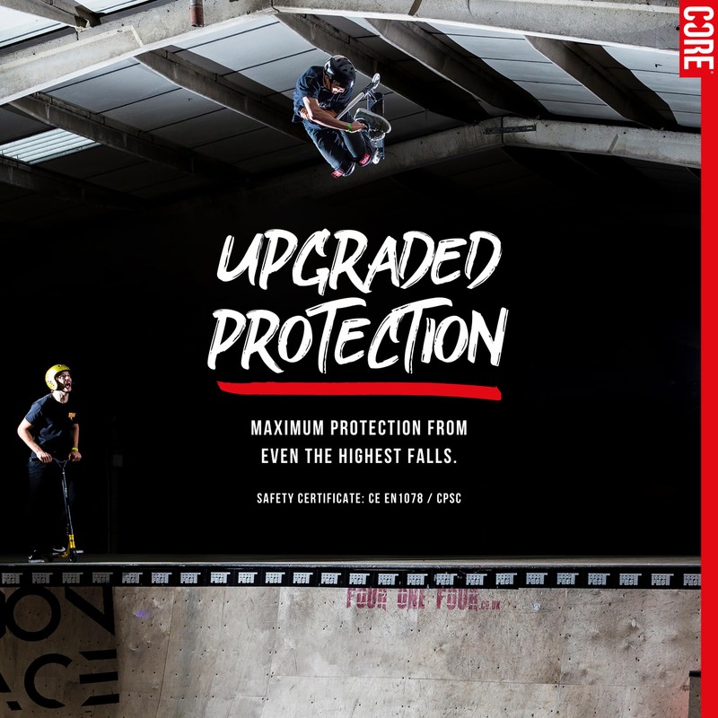 CORE Protection Street Helmet Skate/BMX/Bike/MTB/Scooter - Black/White, L/XL