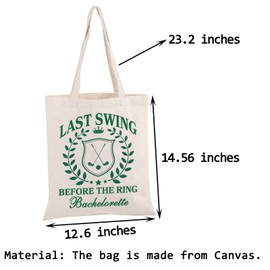 PWHAOO Golf Bachelorette Tote Bag Last Swing Before The Ring Bachelorette Tote Bag Golf Bachelorette Party Gift (Before The Ring TOTE)