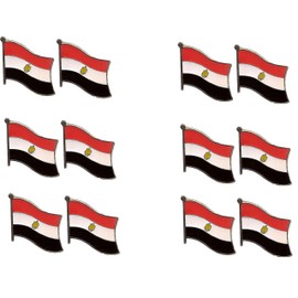 Box of 12 Egypt Single Flag Lapel Pins, Egyptian Flag Lapel Pin Badge; International Waving World Patriotic Country Hat Lapel Pins