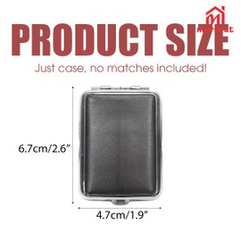 2Pcs Metal Match Box Case Stainless Steel Matchboxes with Friction Plate Striker, Matchstick Holder Mini Vintage Portable Storage Reusable Button Waterproof Fireplace Starter for Outdoor Camping-Black