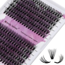 DIY Lash Clusters for Eyelash Extensions: Ultra-light, Natural, Fluffy, Manga, Wispy, Waterproof, Anime, Manga, Cat Eye, D Curl, 12-16mm Mixed, 40D/40D(3D), Wendy Lashes, 0125