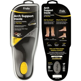Frido Arch Support Rigid Insole for Flat Feet, Relieves Feet Pain, Plantar Fasciitis & Heel Spurs, Orthotic Inserts for Enhanced Stability, Trimmable Shoe Inserts (Large (9 to 11 UK))