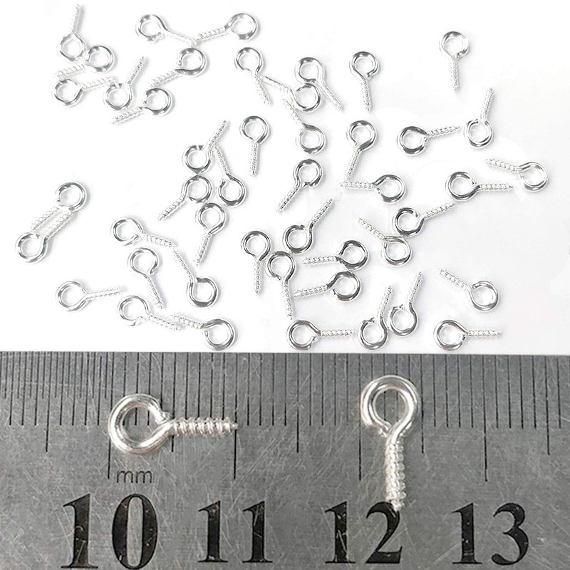 300PCS Mini Screw Eye Pin Pegs, 10 x 5mm Hooks,