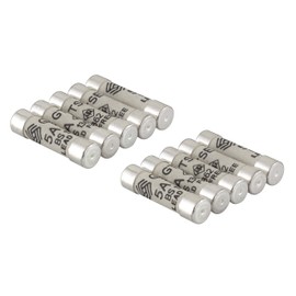 GTSE 5A Electrical Fuses, Pack of 100, Household Domestic Mains Plug Ceramic Fuses, 240V, BS 1362 Compliant