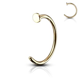 PiercedOff Gold IP over 316L Surgical Steel Nose Hoop - Thickness 18GA (1mm) / Diameter 8mm